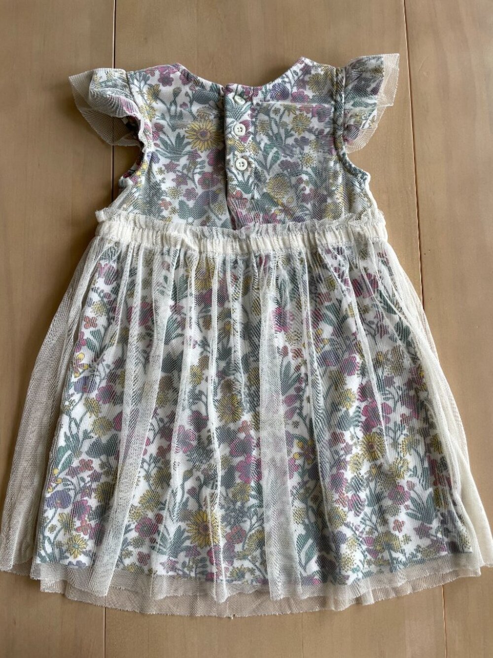 Hanna Andersson Daisy Dress In Soft Tulle,‎ Multi Floral Flowers - Size 3T - Picture 9 of 9